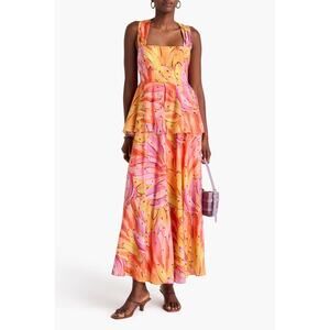 FARM RIO
Layered printed cotton-blend maxi dress